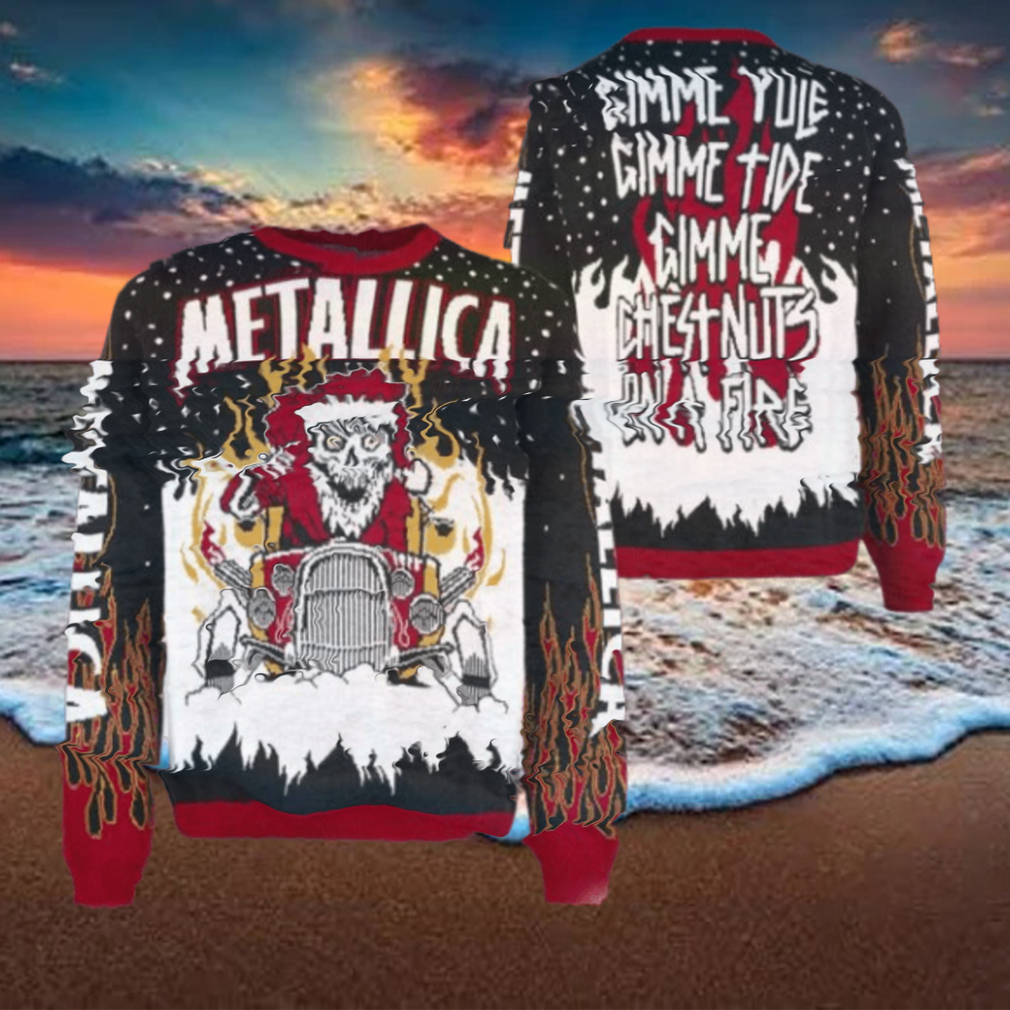 Metallica Gimme Yule Holiday Gimme Chest Nuts On A Fire Skeleton Santa On The Hot Rod Holiday Christmas Ugly Sweater Metallica Gimme Yule Holiday Gimme Chest Nuts On A Fire Skeleton Santa On The Hot Rod Holiday Christmas Ugly Sweater