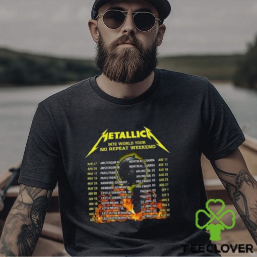 Metallica Lux Aeterna 42 Years 1981 2023 Merch, Metallica M72 World Tour No Repeat Weekend Shirt, Metallica Rock N Roll Tour Dates 2023 Shirt