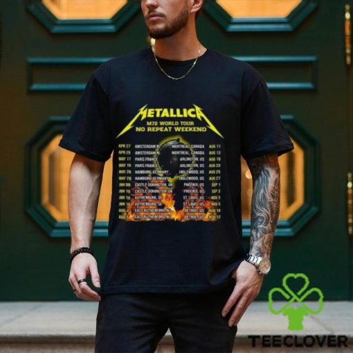 Metallica Lux Aeterna 42 Years 1981 2023 Merch, Metallica M72 World Tour No Repeat Weekend Shirt, Metallica Rock N Roll Tour Dates 2023 Shirt