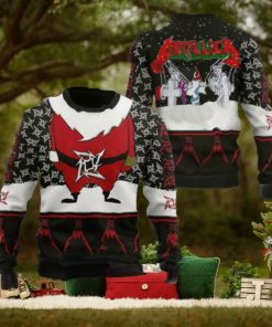 Metallica Merry Christmas Master Of Puppets Santa Style Snowy Night Holiday Ugly Sweater 2024