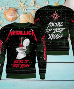 Metallica Metal Up Your Xmass Funny Iconic Toilet Candy Crane Ugly Christmas Sweater