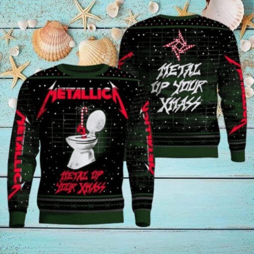 Metallica Metal Up Your Xmass Funny Iconic Toilet Candy Crane Ugly Christmas Sweater