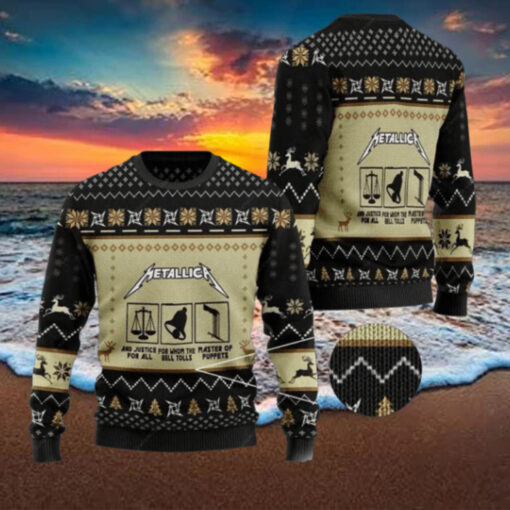 Metallica Metallica And Justice For All For Whom The Bells Tolls Master Of Puppets Knitted Holiday Christmas Ugly Sweater