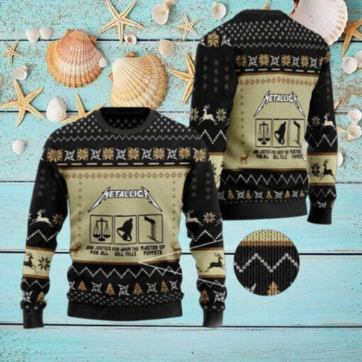 Metallica Metallica And Justice For All For Whom The Bells Tolls Master Of Puppets Knitted Holiday Christmas Ugly Sweater