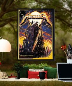 Metallica North American Tour 2023 In St Louis Exclusive Yellow Colorway Poster Canvas For Home Decor