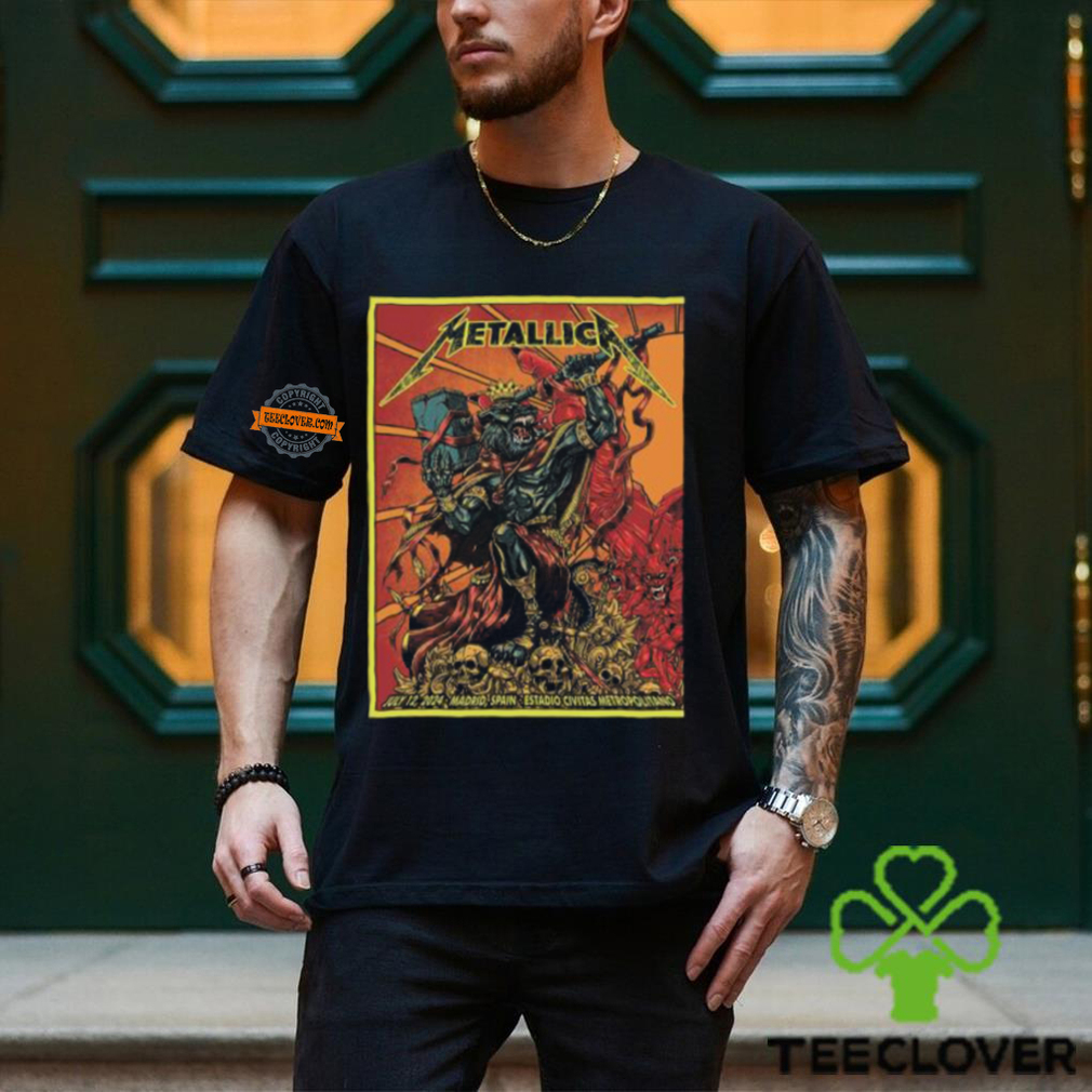 Metallica Spain Night 1 Concert Poster In Madrid At Estadio Civitas Metropolitano On July 12th 2024 M72 World Tour Unisex T Shirt Metallica Spain Night 1 Concert Poster In Madrid At Estadio Civitas Metropolitano On July 12th 2024 M72 World Tour Unisex T Shirt