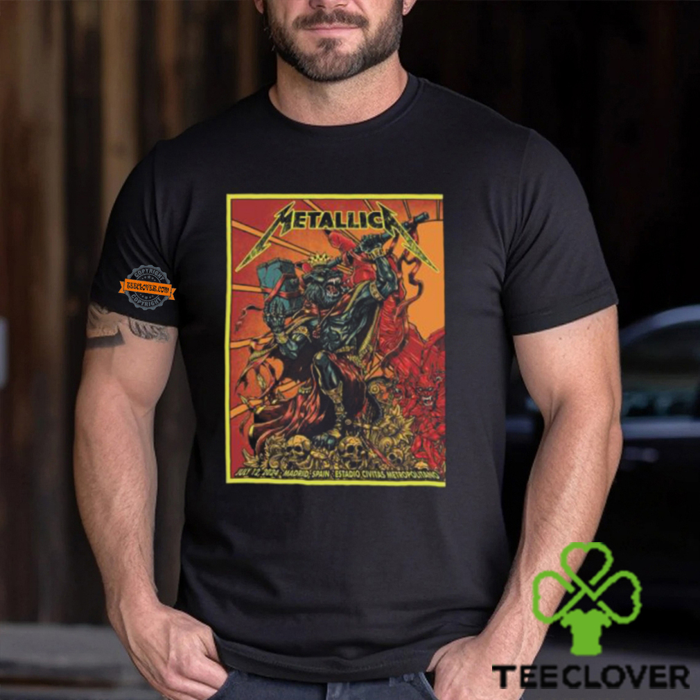 Metallica Spain Night 1 Concert Poster In Madrid At Estadio Civitas Metropolitano On July 12th 2024 M72 World Tour Unisex T Shirt Metallica Spain Night 1 Concert Poster In Madrid At Estadio Civitas Metropolitano On July 12th 2024 M72 World Tour Unisex T Shirt