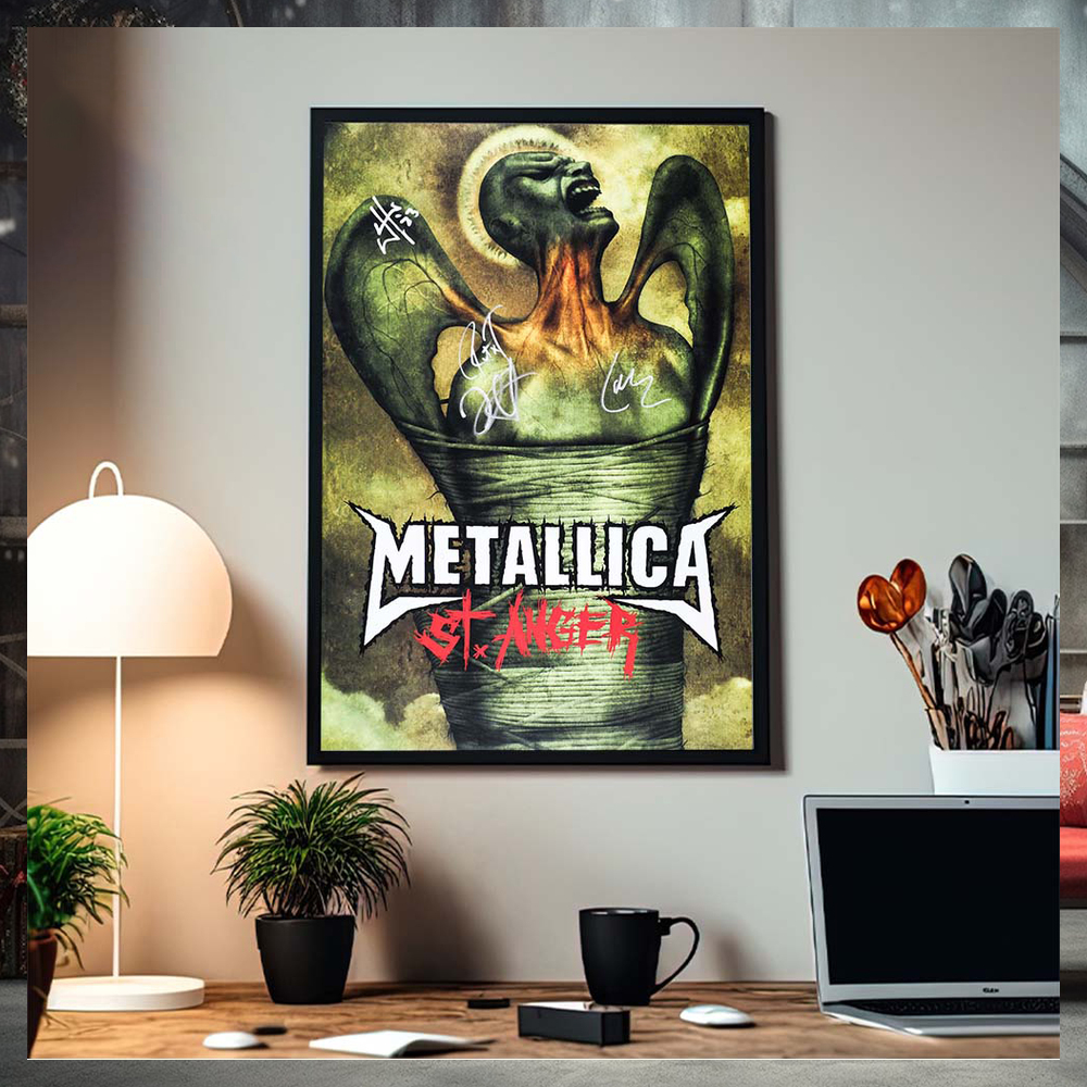 Metallica St. Anger 20 Years Of Anger Signatures Home Decor Poster Canvas Metallica St. Anger 20 Years Of Anger Signatures Home Decor Poster Canvas