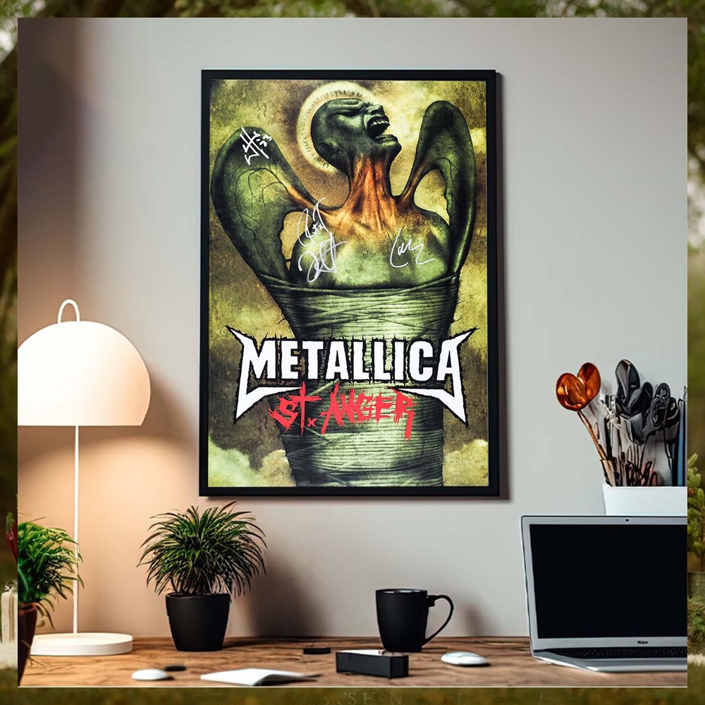 Metallica St. Anger 20 Years Of Anger Signatures Home Decor Poster Canvas Metallica St. Anger 20 Years Of Anger Signatures Home Decor Poster Canvas