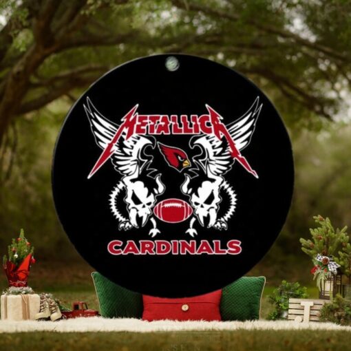 Metallica x NFL Arizona Cardinals Skull Logo Christmas Gift For Fans Tree Decorations Ornament