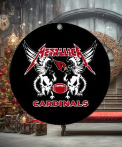 Metallica x NFL Arizona Cardinals Skull Logo Christmas Gift For Fans Tree Decorations Ornament