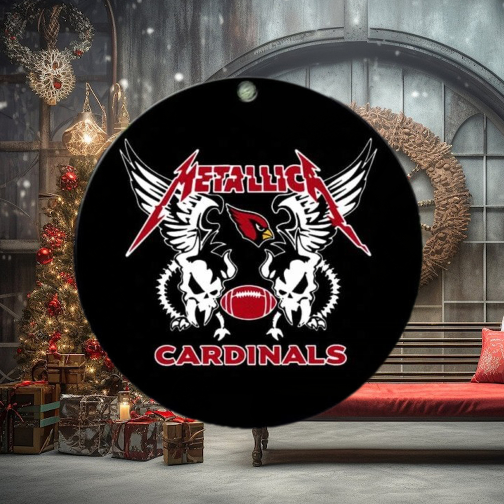 Metallica x NFL Arizona Cardinals Skull Logo Christmas Gift For Fans Tree Decorations Ornament Metallica x NFL Arizona Cardinals Skull Logo Christmas Gift For Fans Tree Decorations Ornament