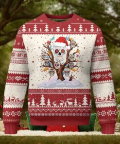 Mexico Xmas Ugly Christmas Sweater Sugar Skull On Tree Funny Xmas