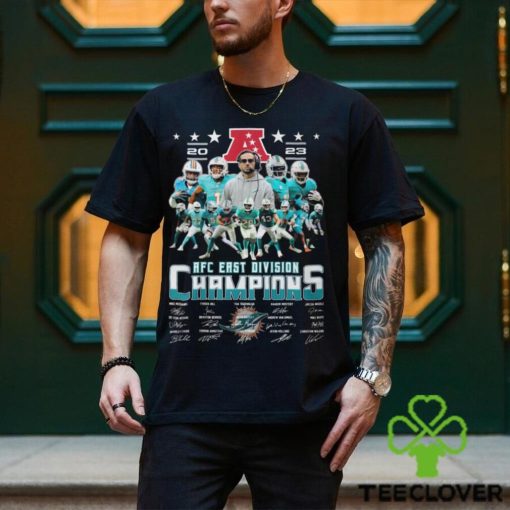 Miami Dolphins 2023 AFC East Division Champions Signatures T Shirt