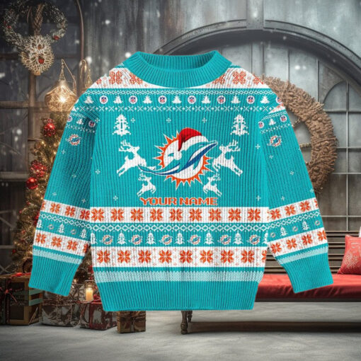 Miami Dolphins 2024 Christmas Ugly Sweater