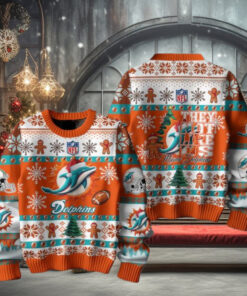 Miami Dolphins 2024 They Not Like Us Dolphins Christmas Ugly Sweater