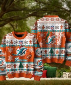 Miami Dolphins 2024 They Not Like Us Dolphins Christmas Ugly Sweater