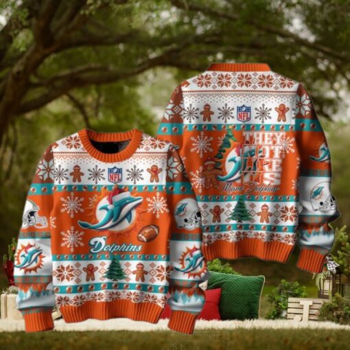 Miami Dolphins 2024 They Not Like Us Dolphins Christmas Ugly Sweater