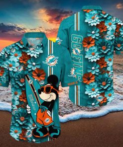 Miami Dolphins Aloha Mick Pattern Hawaiian Shirt For Fans