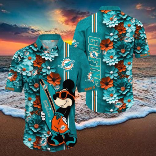 Miami Dolphins Aloha Mick Pattern Hawaiian Shirt For Fans