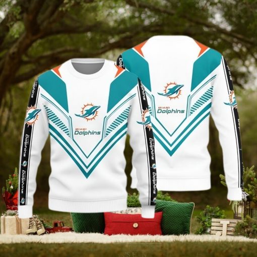 Miami Dolphins Basic Knitted Ugly Christmas Sweater AOP Gift For Men And Women