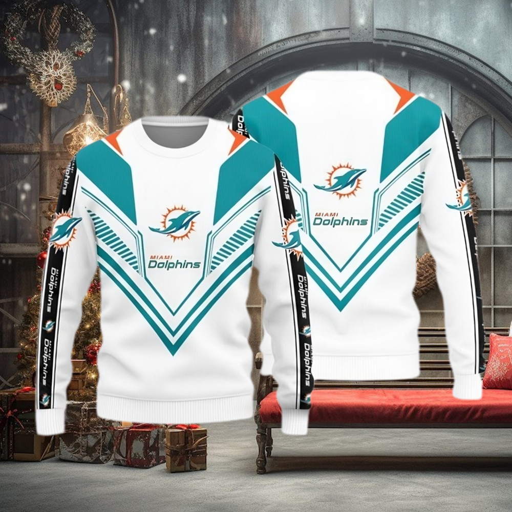 Miami Dolphins Basic Knitted Ugly Christmas Sweater AOP Gift For Men And  Women - Teeclover