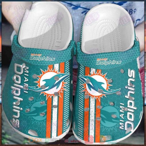 Miami Dolphins Blue Nfl Crocs Clog Shoes