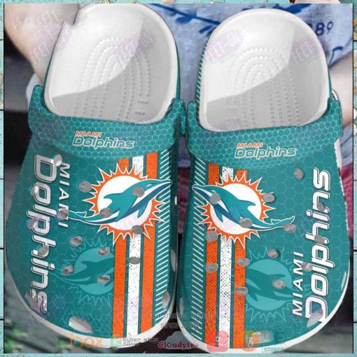 Miami Dolphins Blue Nfl Crocs Clog Shoes