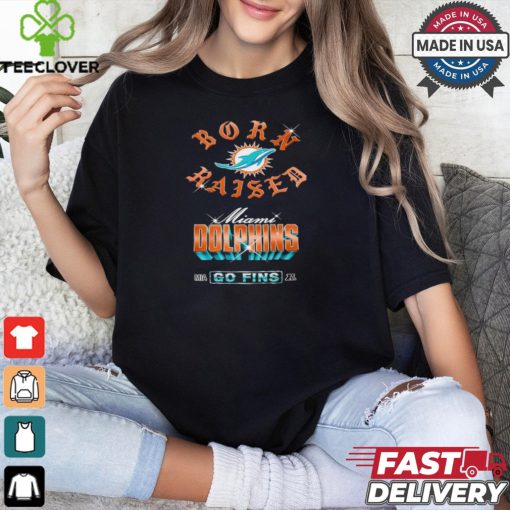 Miami Dolphins Born x Raised Black Chrome Rocker Shirt