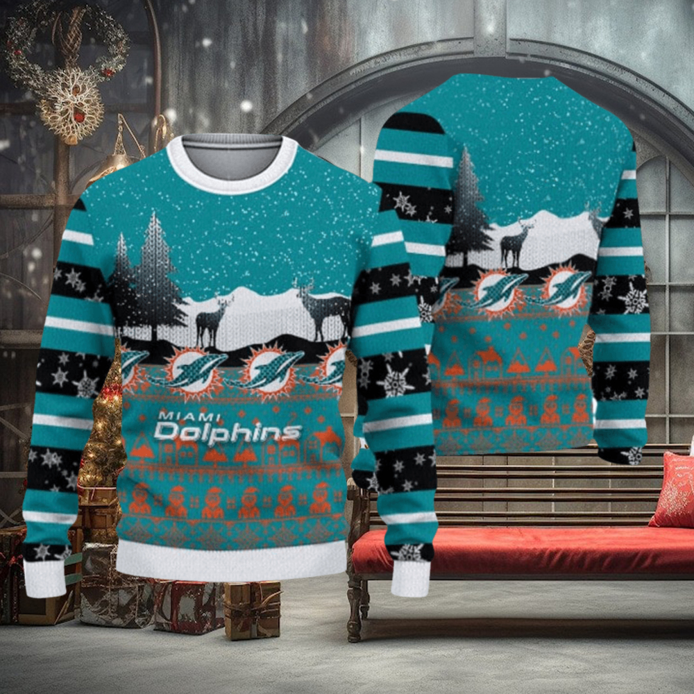 Miami Dolphins Casual Christmas Sweater For Fans Miami Dolphins Casual Christmas Sweater For Fans