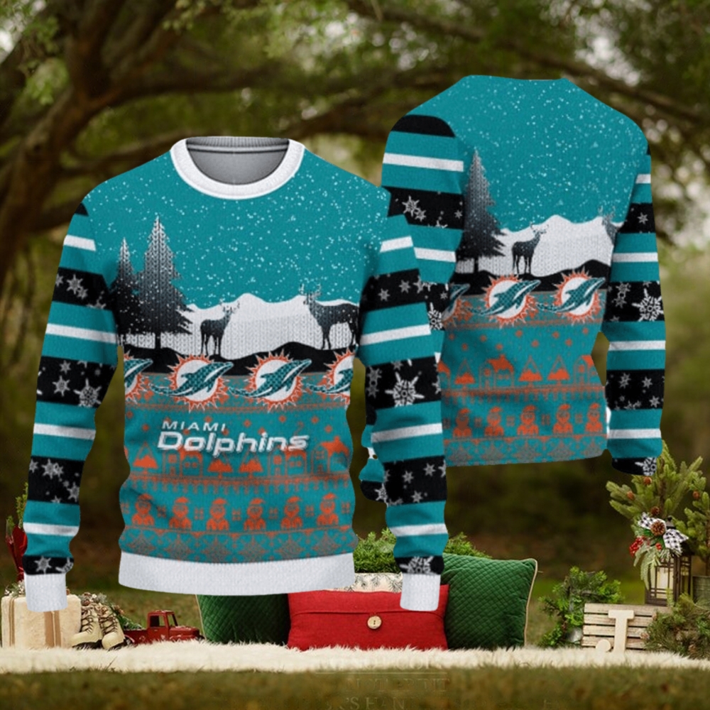 Miami Dolphins Casual Christmas Sweater For Fans Miami Dolphins Casual Christmas Sweater For Fans