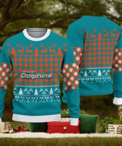 Miami Dolphins Check Christmas Sweater