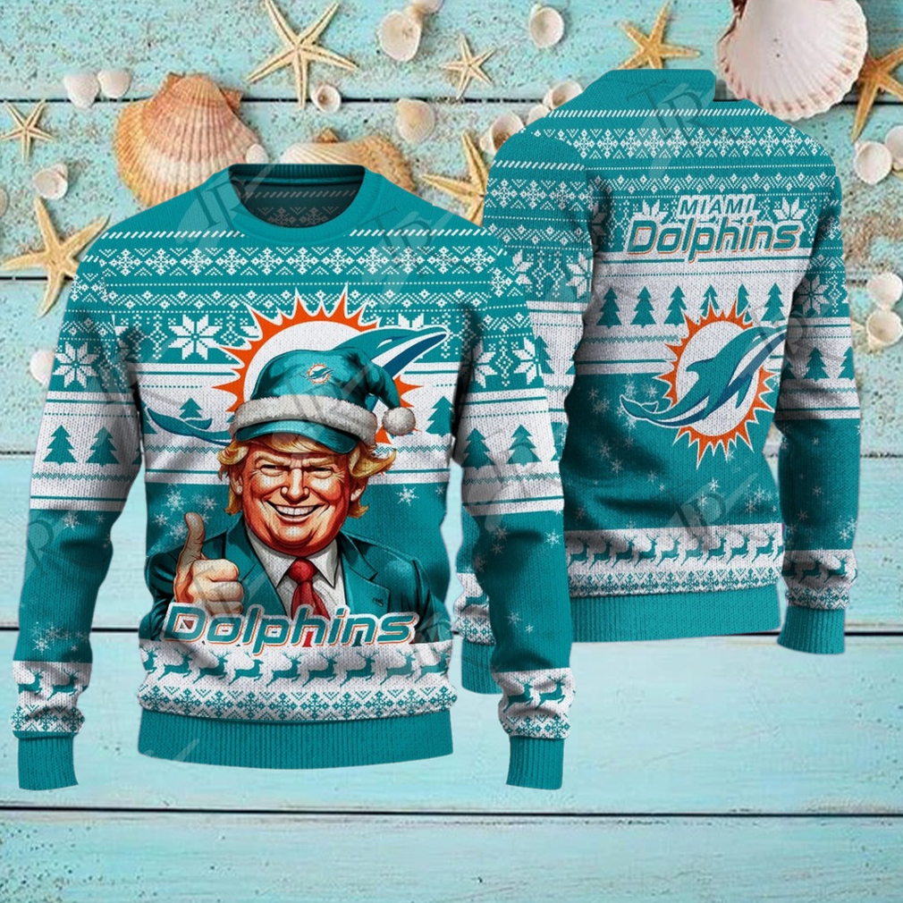 Miami Dolphins Christmas Donald Trump Knitted Sweater Miami Dolphins Christmas Donald Trump Knitted Sweater