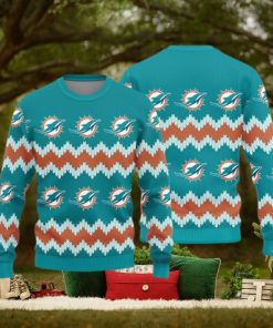 Miami Dolphins Christmas Pattern Ugly Christmas Sweater Blizzard AOP Gift For Fans