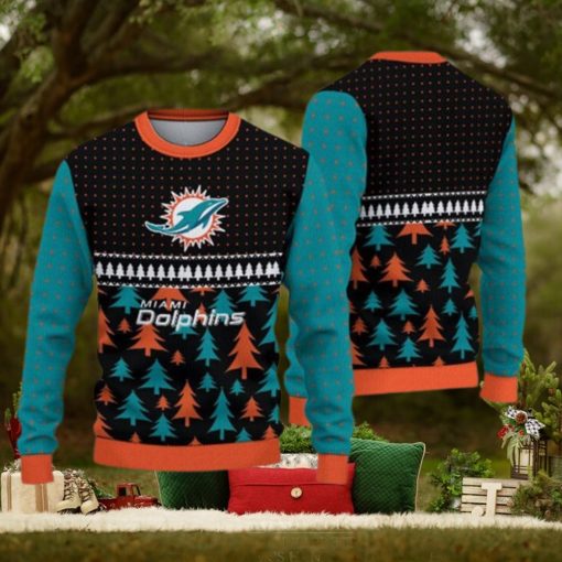 Miami Dolphins Christmas Pattern Ugly Christmas Sweater Freezing AOP Gift For Fans