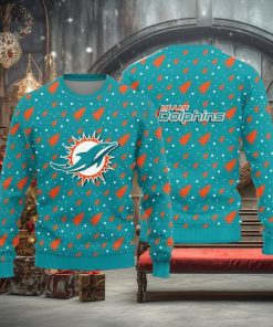 Miami Dolphins Christmas Pine Tree Patterns Pattern Knitted Ugly Christmas Sweater AOP Gift For Men And Women