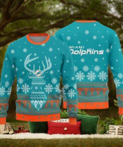 Miami Dolphins Christmas Reindeer Knitted Sweater