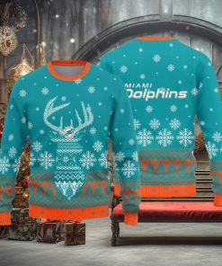 Miami Dolphins Christmas Reindeer Knitted Sweater