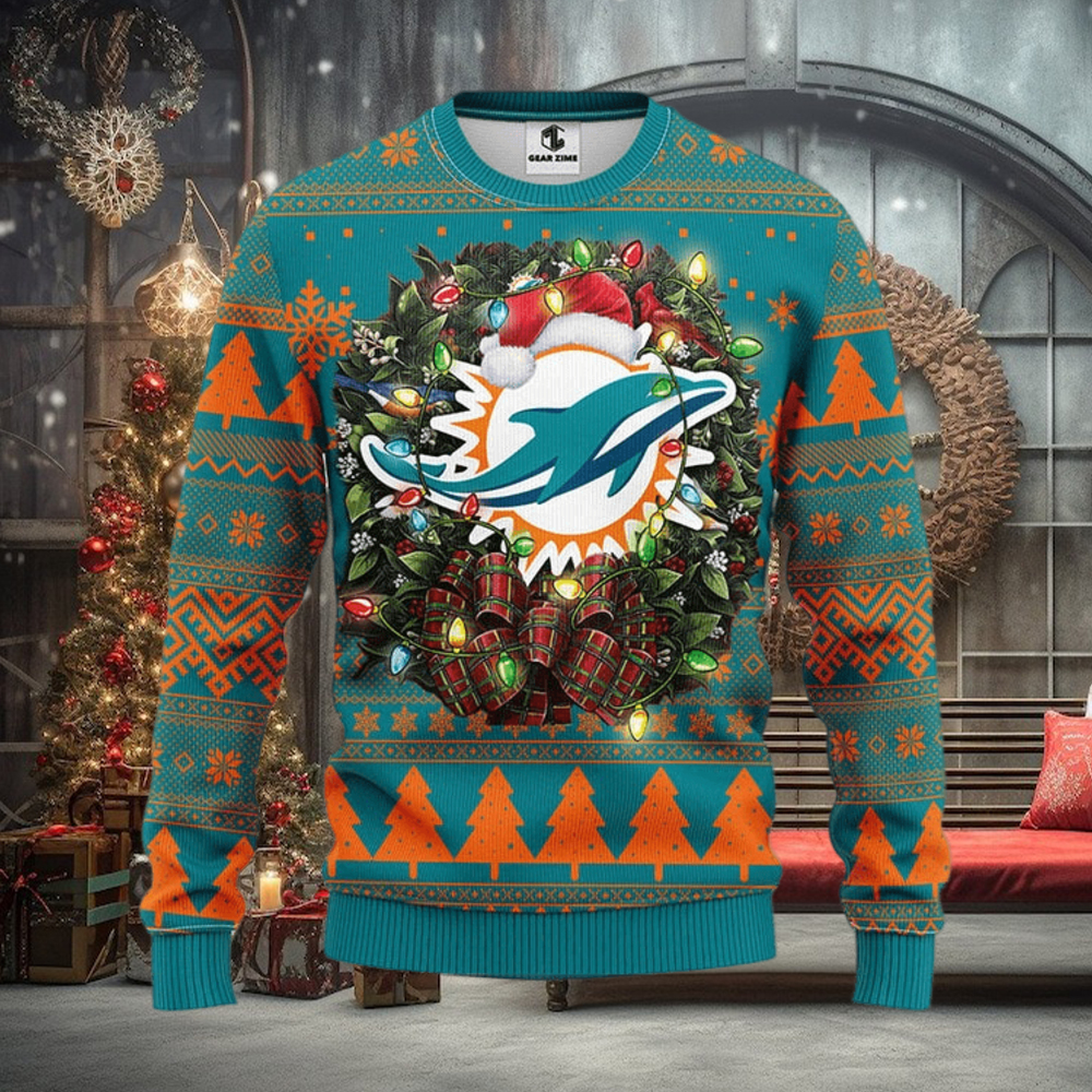 Miami Dolphins Christmas Ugly Sweater Miami Dolphins Christmas Ugly Sweater