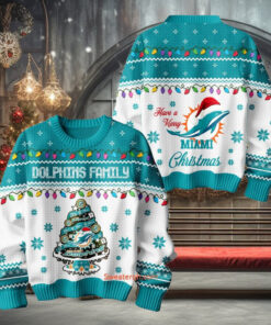 Miami Dolphins Family Have A Merry Christmas Ugly Sweater