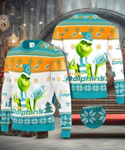 Miami Dolphins Grinch Ugly Christmas Sweater Xmas 3D Printed Christmas Sweater Gift