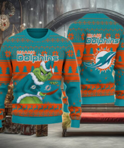 Miami Dolphins Grinch Ugly Christmas Sweater