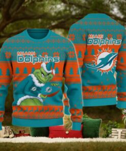 Miami Dolphins Grinch Ugly Christmas Sweater