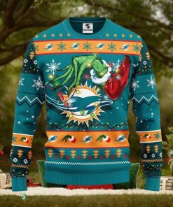 Miami Dolphins Grinch Xmas Ugly Christmas Sweater Best Christmas Gift Ideas