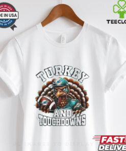 Miami Dolphins Happy Thanksgiving Turkey And Touchdowns Shirt