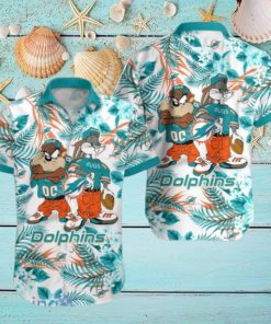 Miami Dolphins Hawaiian Shirt Taz and Bugs For NFL Team