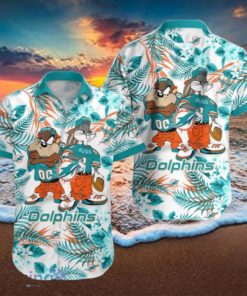 Miami Dolphins Hawaiian Shirt Taz and Bugs For NFL Team