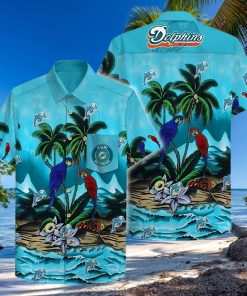 Miami Dolphins Hawaiian Shirt, Tropical Graphic, Tropical Print Shirt