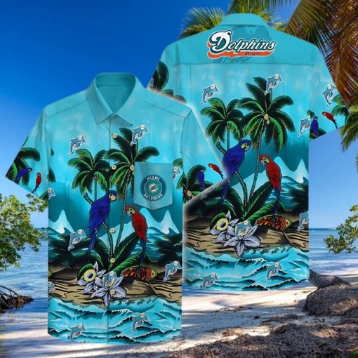 Miami Dolphins Hawaiian Shirt, Tropical Graphic, Tropical Print Shirt