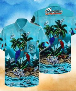 Miami Dolphins Hawaiian Shirt, Tropical Graphic, Tropical Print Shirt